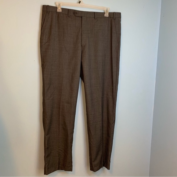 Lauren Ralph Lauren dark gray thin knit 100% wool flat front men’s pants Sz 40 - Picture 5 of 9
